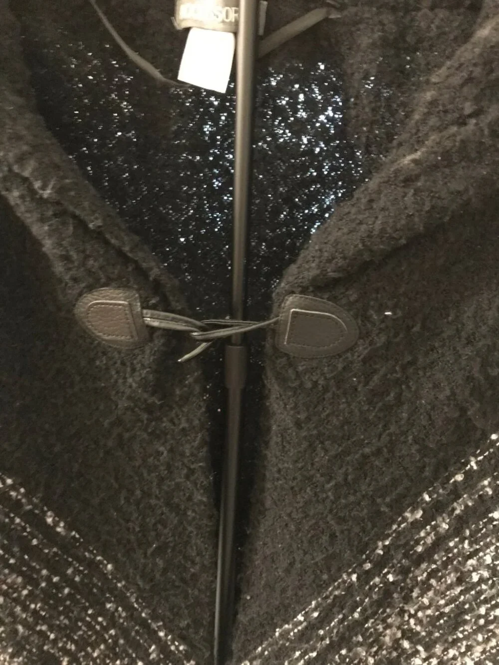 Accessory Street Black Hooded Fringed Cape Poncho Wrap One Size